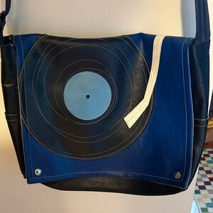 Queen Bee Creations Portland Vinyl Record Messenger Bag